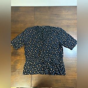 Madewell Floral Short Sleeve Shirt Size 4